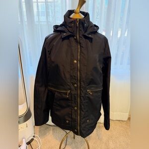 Moncler Mens Black Hooded Jacket size 2(fits S/M)